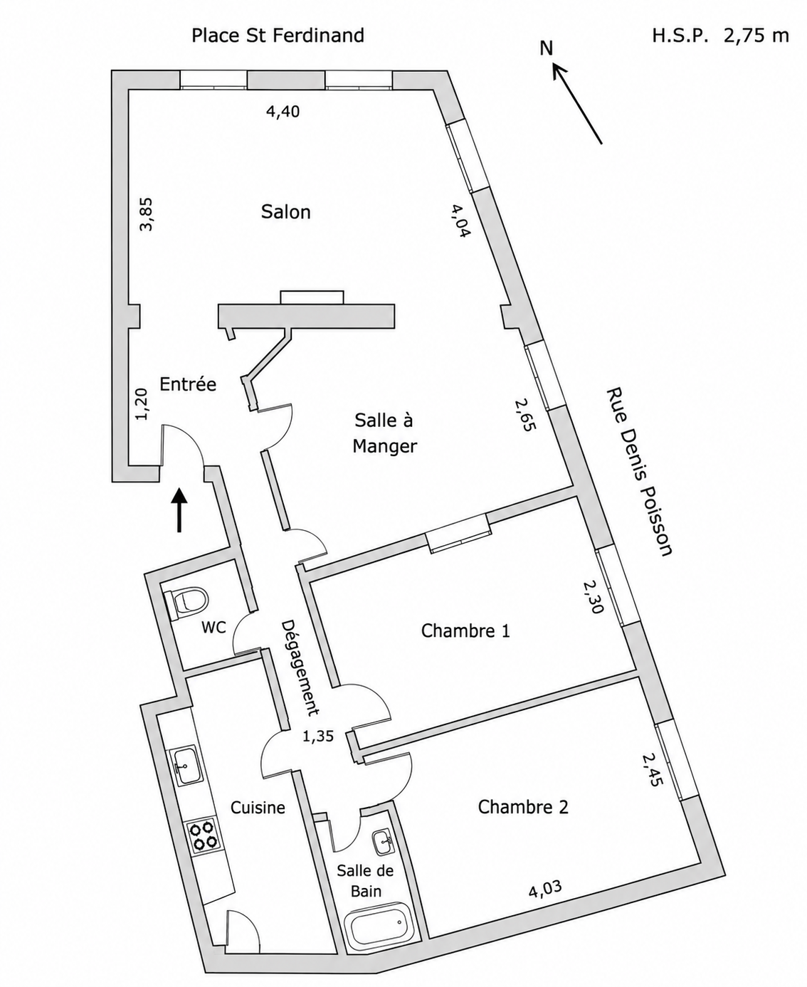 appartement 4 Pièces en vente sur PARIS (75017)