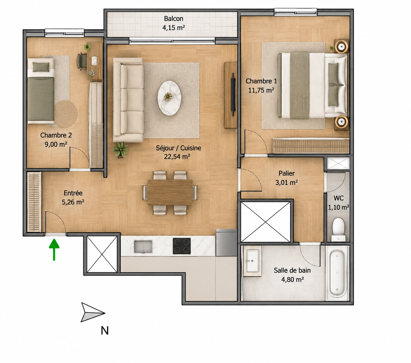 appartement 3 Pièces en vente sur PARIS (75013)